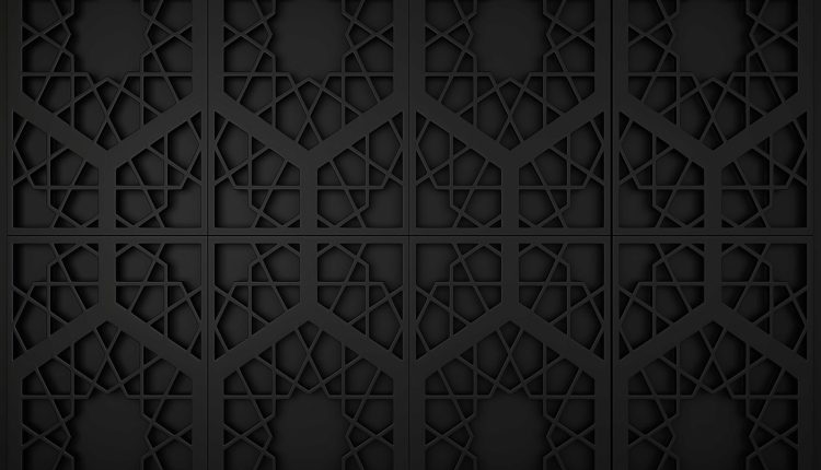 rendu-3d-lampes-islamiques-ramadan-couleur-or-fond-vert